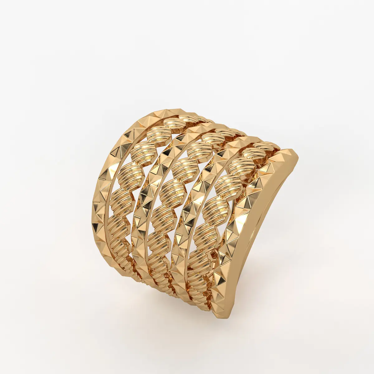 Rivet Stack Statement Ladies Ring